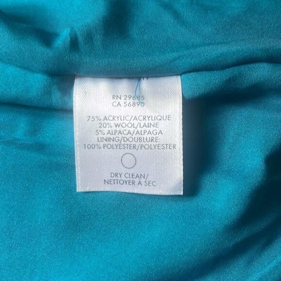 Pendleton Black Gray Marled Sweater Coat 3 Button Med Petite Wool Blend Grandma - Picture 9 of 11